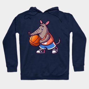 Aardvark Playing Basketball Hoodie